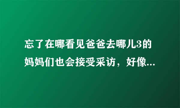 忘了在哪看见爸爸去哪儿3的妈妈们也会接受采访，好像是芒果tv自己最的，记得从8月14还是16号开始