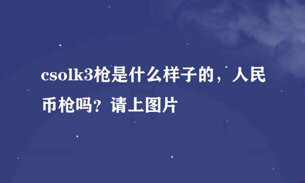 csolk3枪是什么样子的，人民币枪吗？请上图片