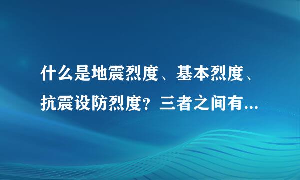 什么是地震烈度、基本烈度、抗震设防烈度？三者之间有何区别？