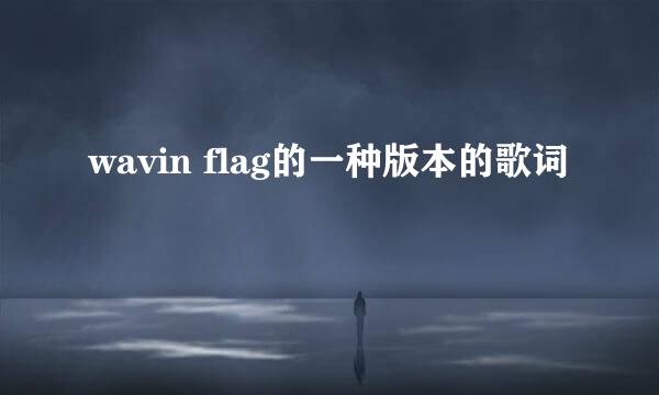 wavin flag的一种版本的歌词