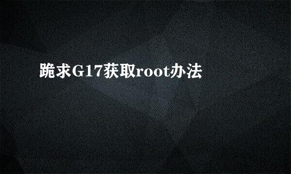 跪求G17获取root办法