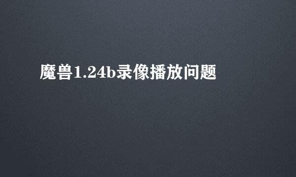 魔兽1.24b录像播放问题