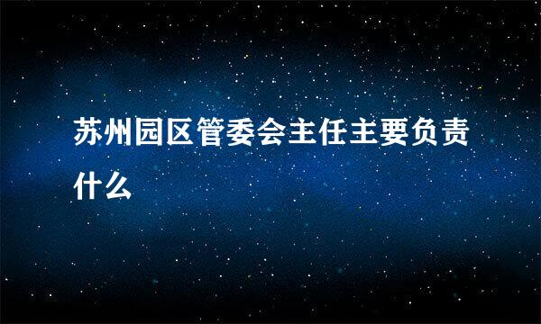 苏州园区管委会主任主要负责什么