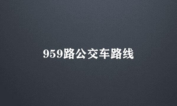 959路公交车路线