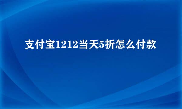 支付宝1212当天5折怎么付款