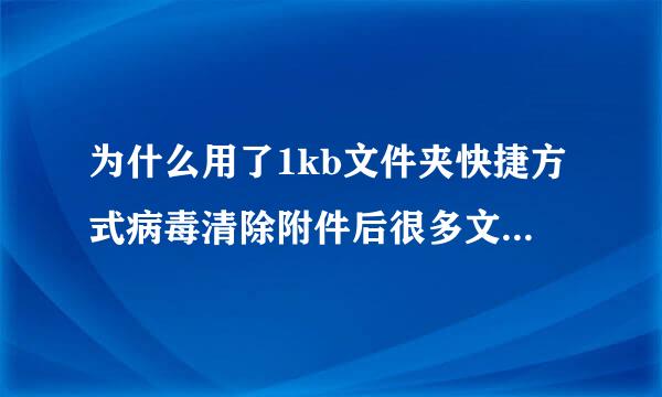 为什么用了1kb文件夹快捷方式病毒清除附件后很多文件都不见了?