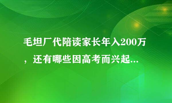 毛坦厂代陪读家长年入200万，还有哪些因高考而兴起的产业？