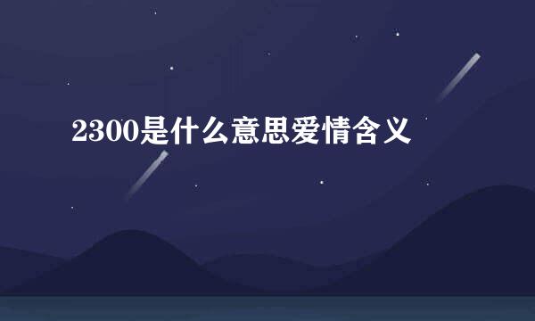 2300是什么意思爱情含义