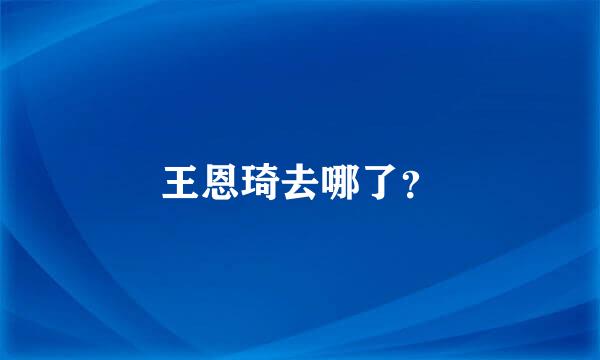 王恩琦去哪了？