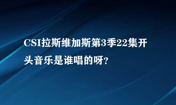 CSI拉斯维加斯第3季22集开头音乐是谁唱的呀？