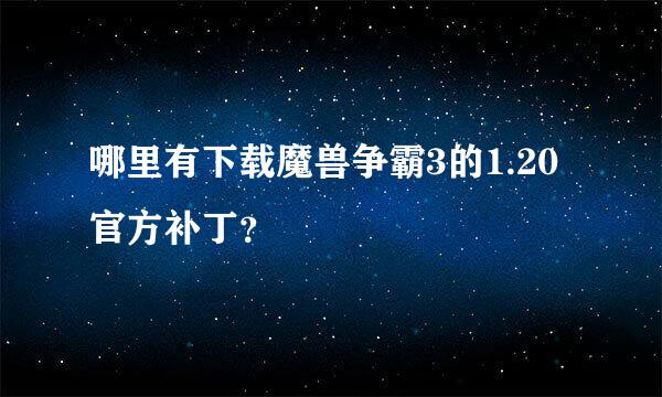 哪里有下载魔兽争霸3的1.20官方补丁？