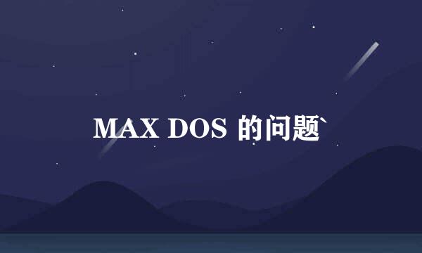 MAX DOS 的问题`