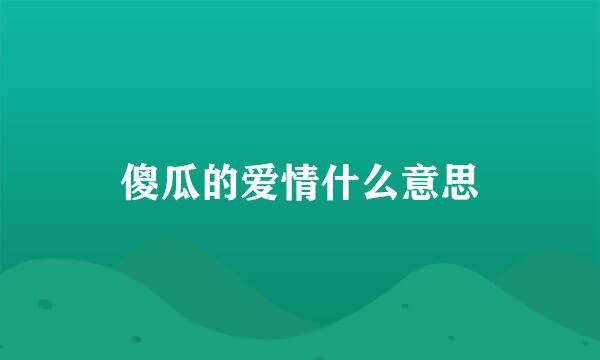 傻瓜的爱情什么意思