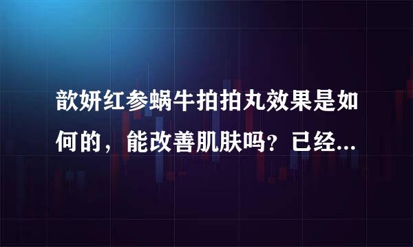 歆妍红参蜗牛拍拍丸效果是如何的，能改善肌肤吗？已经24岁了