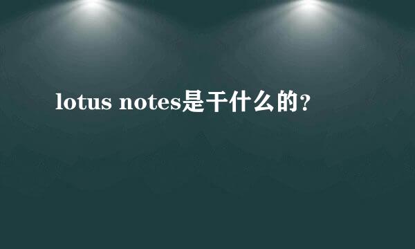 lotus notes是干什么的？