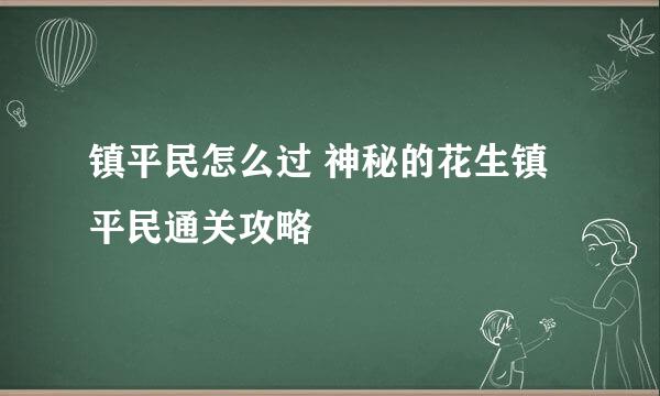 镇平民怎么过 神秘的花生镇平民通关攻略