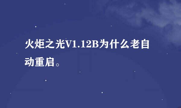 火炬之光V1.12B为什么老自动重启。