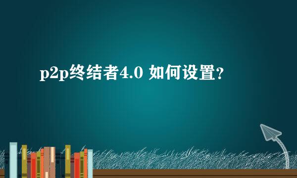 p2p终结者4.0 如何设置？