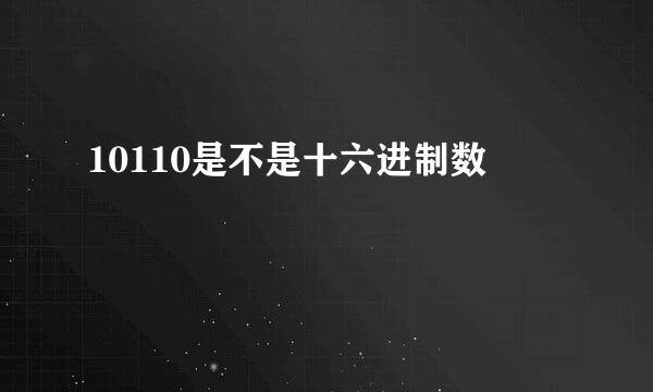 10110是不是十六进制数