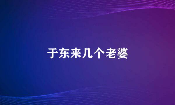 于东来几个老婆