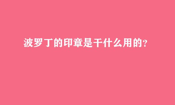 波罗丁的印章是干什么用的？