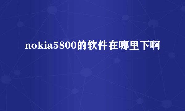 nokia5800的软件在哪里下啊