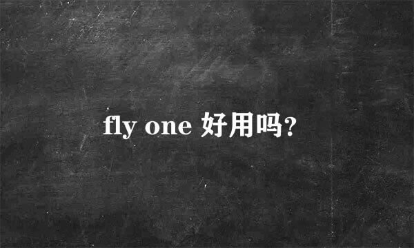 fly one 好用吗？