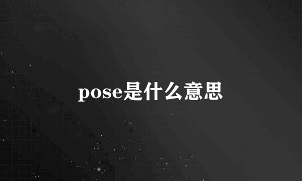 pose是什么意思