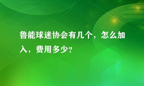 鲁能球迷协会有几个，怎么加入，费用多少？