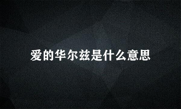 爱的华尔兹是什么意思