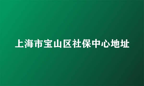 上海市宝山区社保中心地址