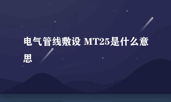 电气管线敷设 MT25是什么意思