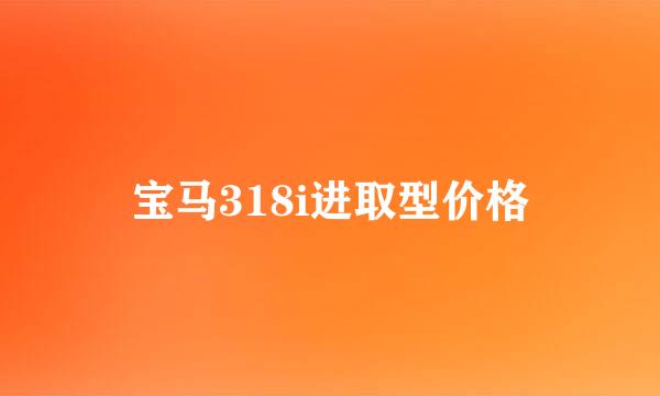 宝马318i进取型价格