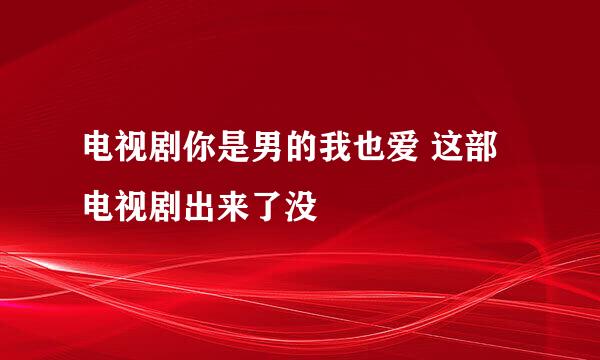 电视剧你是男的我也爱 这部电视剧出来了没