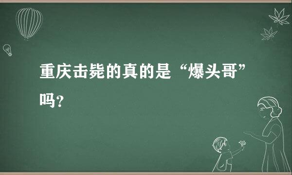 重庆击毙的真的是“爆头哥”吗？