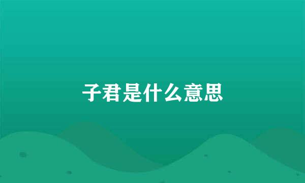 子君是什么意思