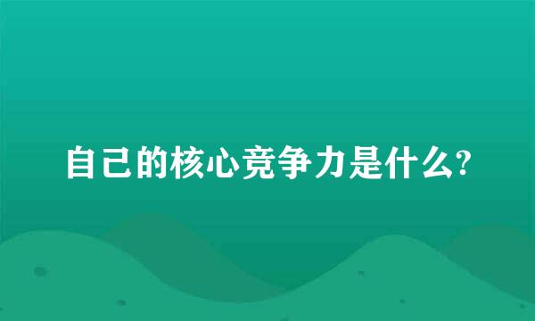 自己的核心竞争力是什么?