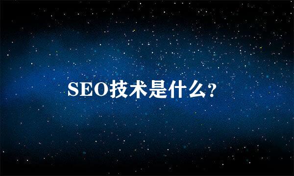 SEO技术是什么？