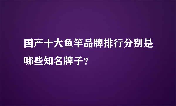 国产十大鱼竿品牌排行分别是哪些知名牌子？