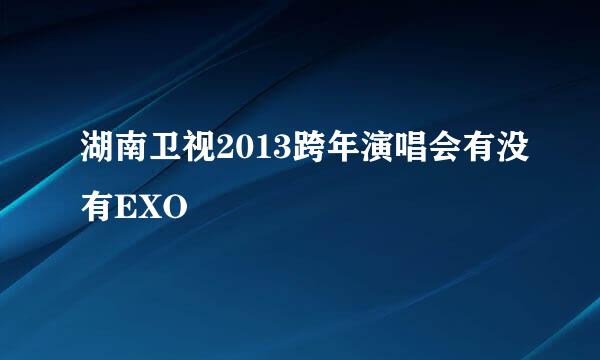 湖南卫视2013跨年演唱会有没有EXO