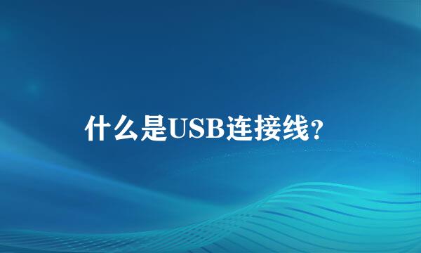 什么是USB连接线？