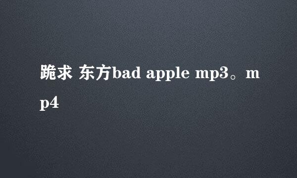 跪求 东方bad apple mp3。mp4