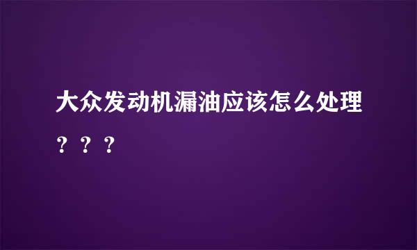 大众发动机漏油应该怎么处理？？？