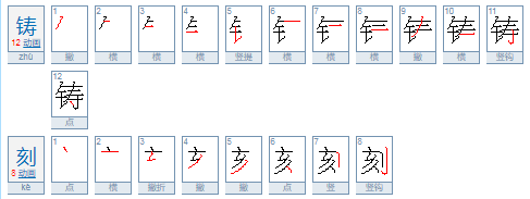 铸刻的拼音和意思？