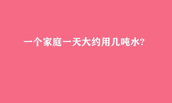 一个家庭一天大约用几吨水?