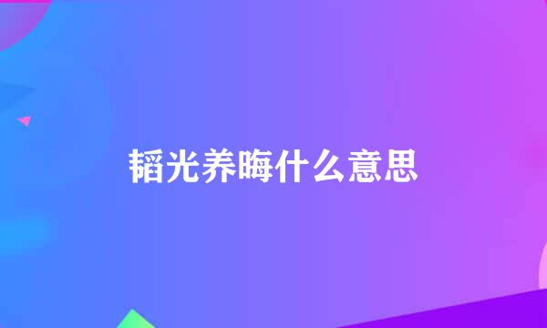 韬光养晦什么意思