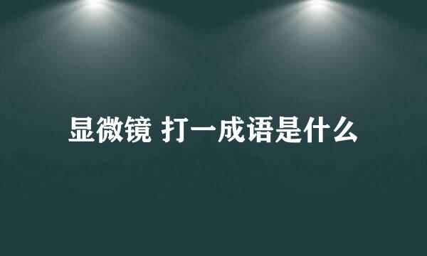 显微镜 打一成语是什么