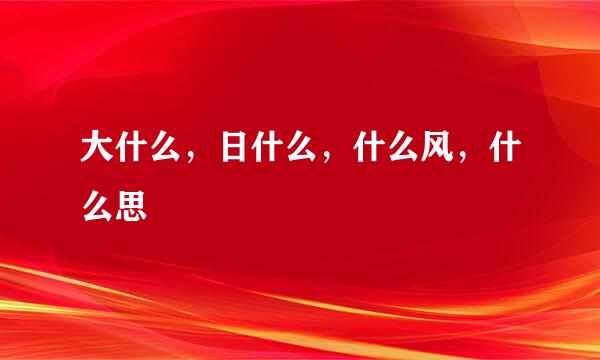 大什么，日什么，什么风，什么思