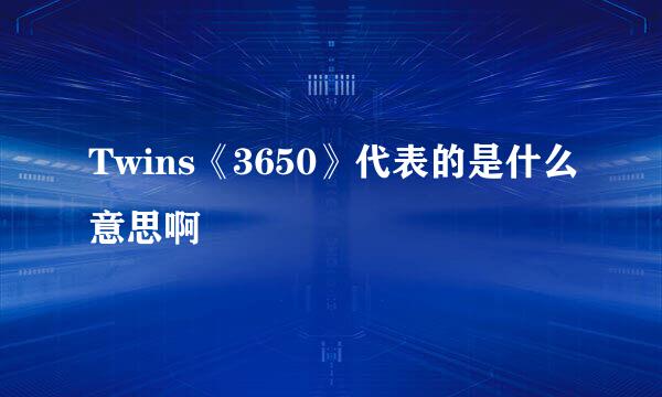 Twins《3650》代表的是什么意思啊