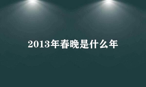 2013年春晚是什么年